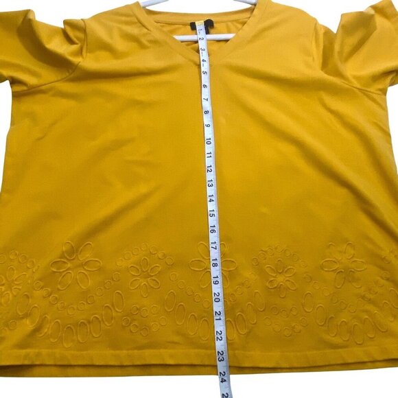 J Jason Wu French Terry Short Sleeve Sweatshirt top with Embroidery women’s 1X - Picture 9 of 10